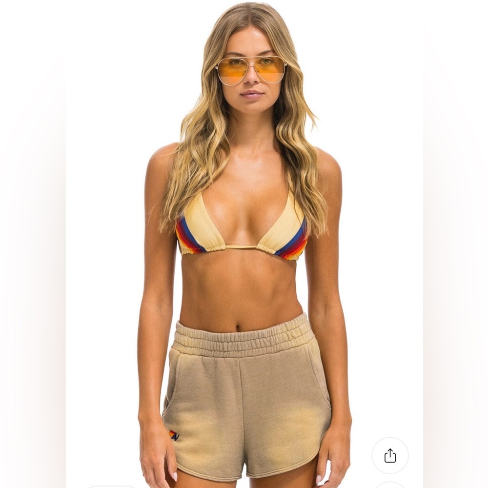 NWT Aviator Nation Essential Pocket Club Shorts in Faded Tan, Size Medium